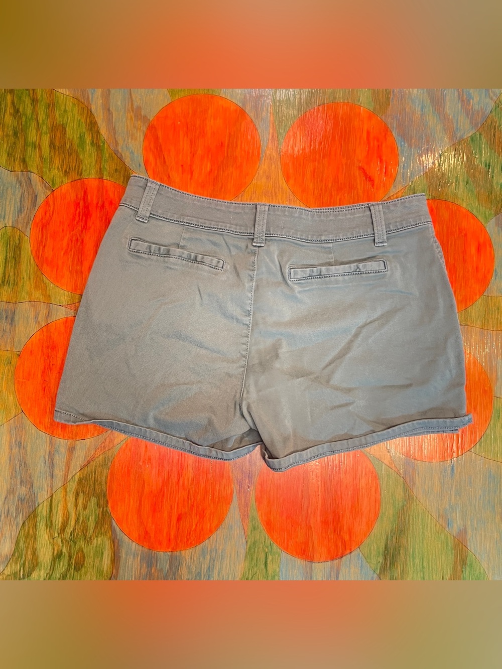 So Good For Life Size 7 Women Green Blue Chino Shorts Cotton Lyocell Spandex - Picture 6 of 6